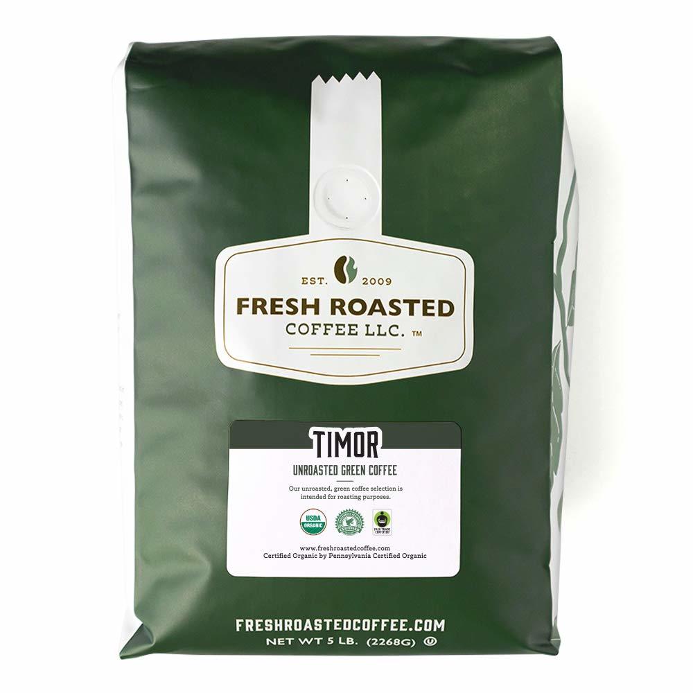 Generic Fresh Roasted Coffee LLC, Green Unroasted Organic Timor Coffee Beans, 5 Pound Bag