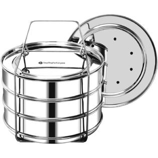 EasyShopForEveryone Stackable Steamer Insert Pans with 2 Lids