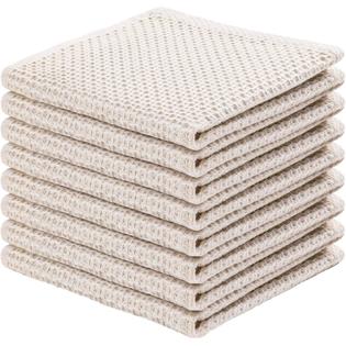 psaekl 100% Cotton Kitchen Dish Cloths, 8-Pack Waffle Weave Ultra Soft  Absorbent Dish Towels Washcloths Quick Drying Dish Rags, 12x12