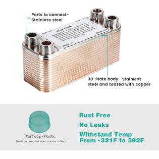 Generic A 30 Platesa Mrbrew Homebrew Wort Chiller Stainless Steel And Brazed W