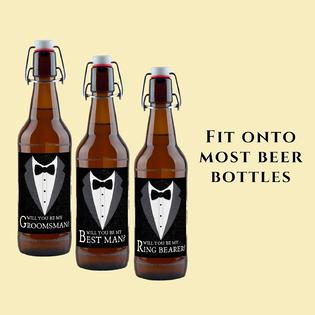 Generic Will You Be My Groomsman Bottle Label Stickers Set - Will you be my groomsman beer label