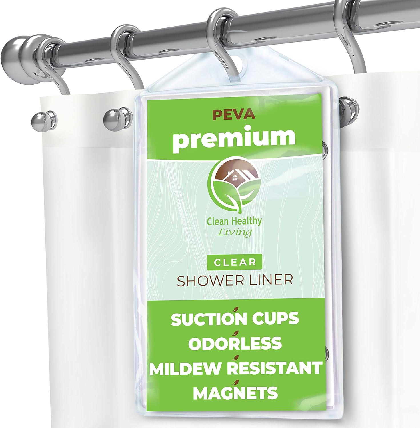 Clean Healthy Living Premium Peva Clear, What Is A Normal Size Shower Curtain Liner