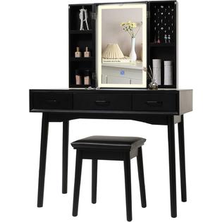 Generic Iwell Large Vanity Table Set With Lighted Mirror Generic Iwell Large Vanity Table Set With Lighted Mirror