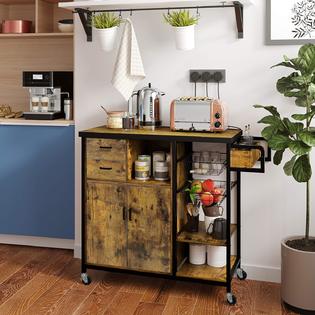 Generic Hasuit Storage Kitchen Island Cart On Wheels Home Bar Serving Cart Kitchen Utility Trolley Cart With Drawers Towel Rack Bas
