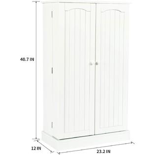 Function Home 41 Kitchen Pantry Farmhouse Cabinet Storage With Doors And Adjustable Shelves In White Function Home 41 Kitchen Pantry, White Storage Cabinets With Doors And Shelves