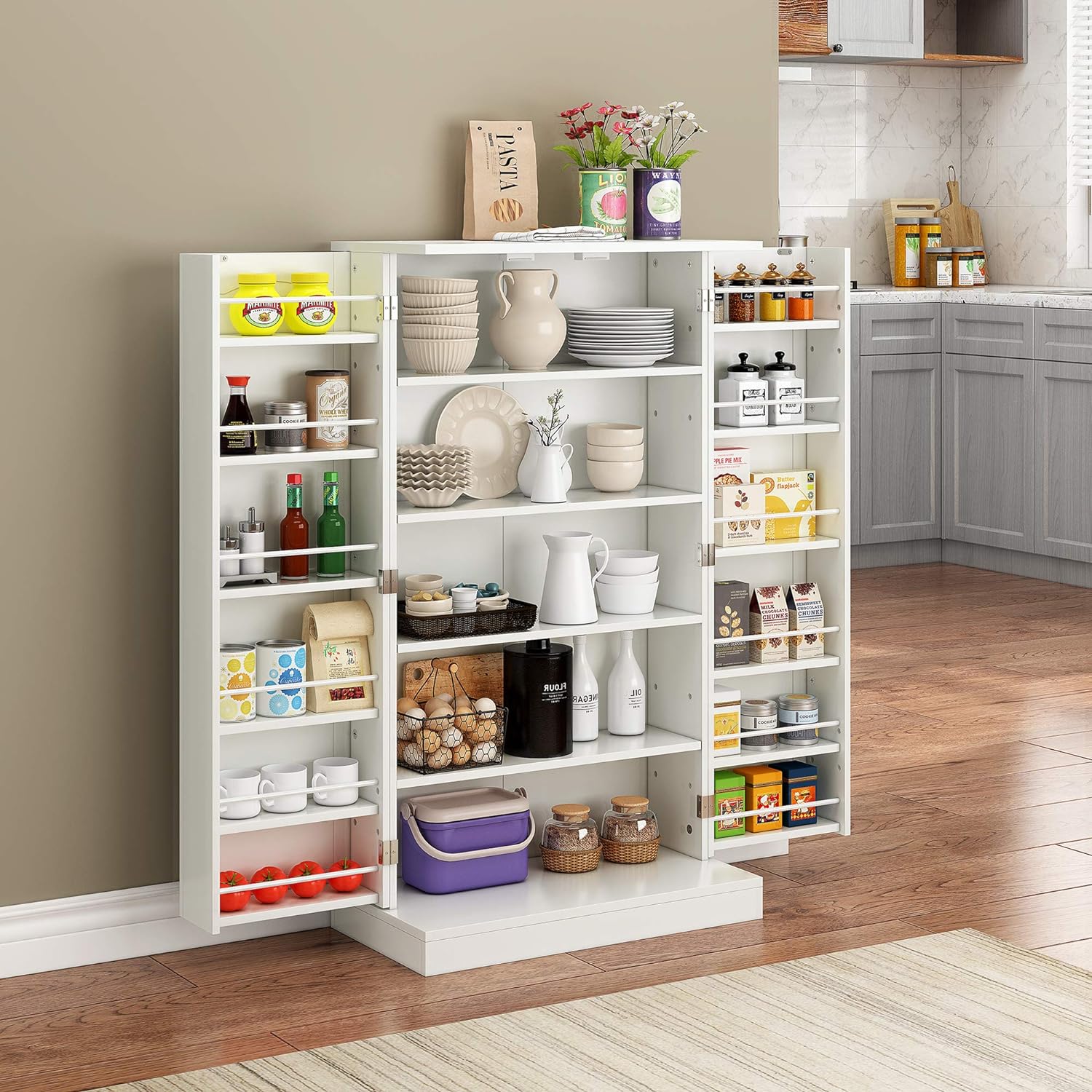 Function Home 41 Kitchen Pantry, White Storage Cabinets With Doors And Shelves