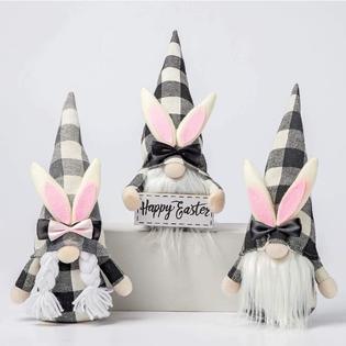 Download Inno Innodept12 Bunny Gnome Collection Gift Decor Farmhouse Easter Spring Decor Tiered Tray Gnomes Easter Gnome Tray Decorations