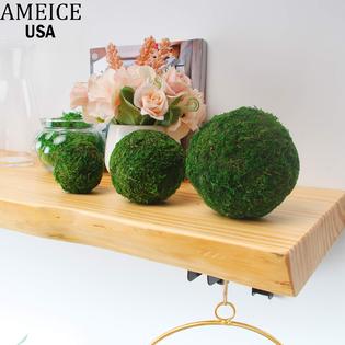 Ameice Natural Green Moss Balls Decorative Authentic Real Preserved Moss  Hanging Balls for Garden Patio Home