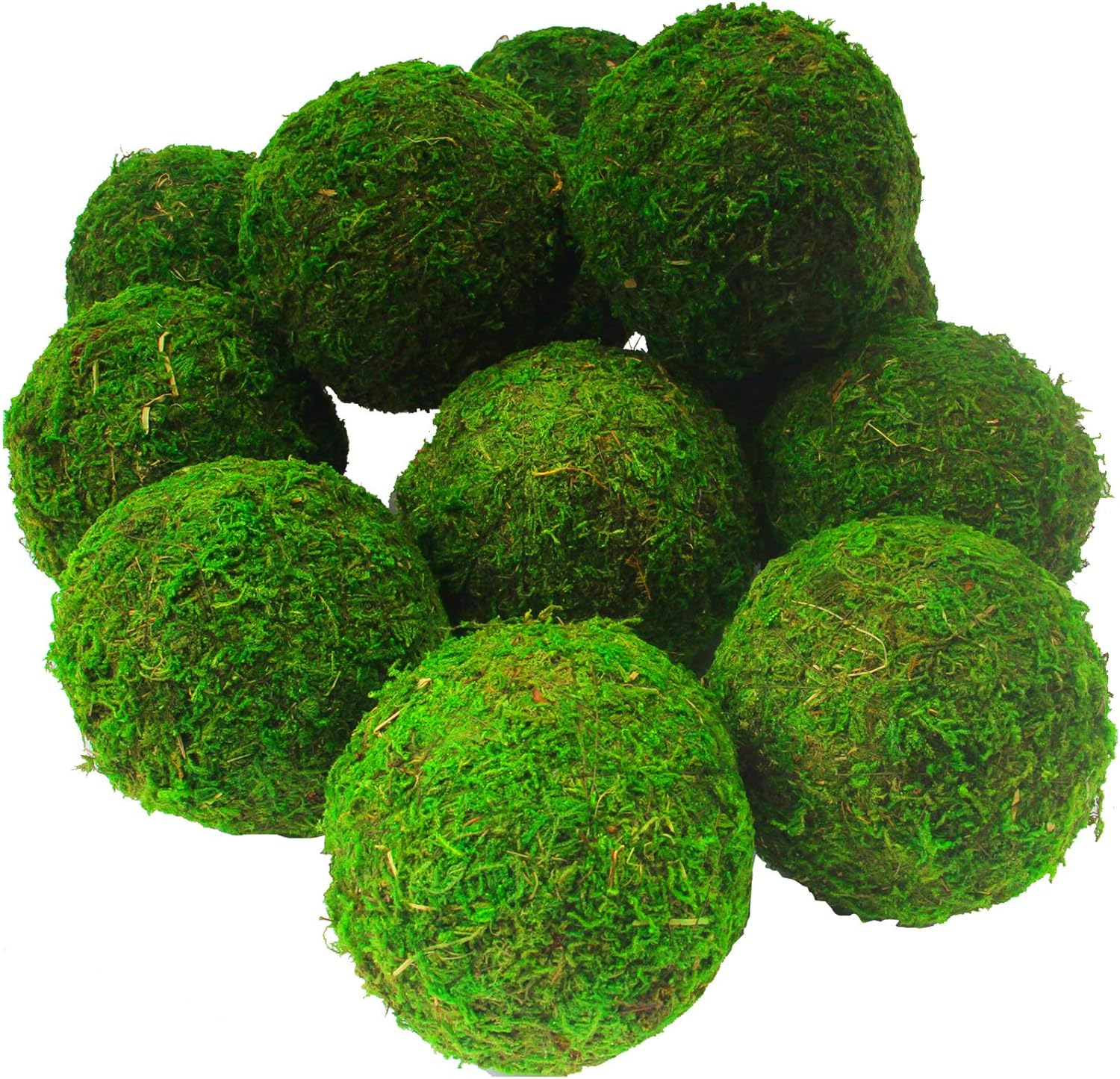 Ameice Natural Green Moss Balls Decorative Authentic Real Preserved Moss  Hanging Balls for Garden Patio Home Table Decor Party