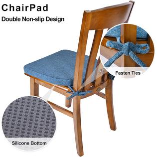 Shinnwa Chair Cushion with Ties for Dining Chairs [17 x 16.5 Inches] Non  Slip Kitchen Dining Chair Pad and Seat Cushion with Machine Wa