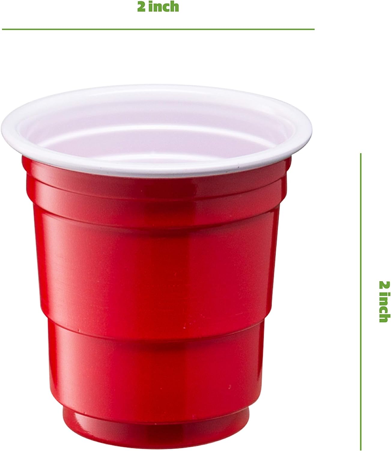 Generic [100 Count - 2 oz.] Mini Plastic Shot Glasses - Red Disposable Jello Shot Cups