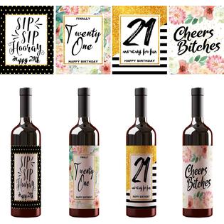 KMLIFE BU0984S-9506mn 21st Birthday Wine Bottle Labels ...