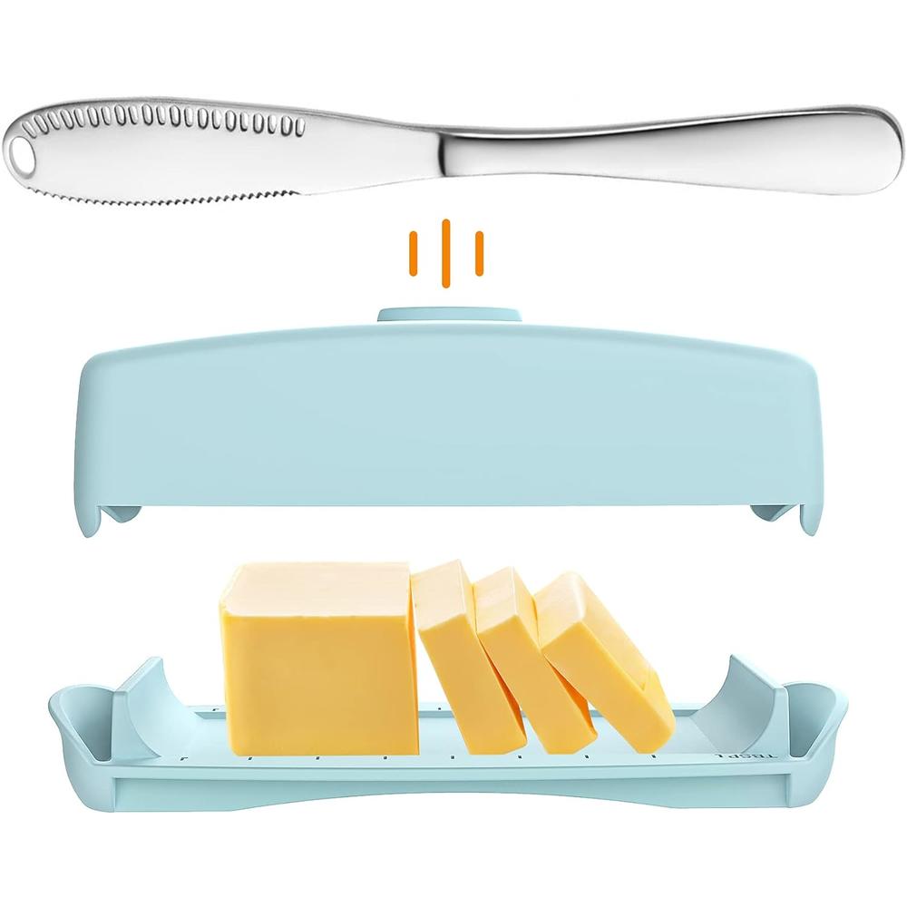 Generic Butter Dish with Magnetic Lid, Light Butter keeper for Counter with Spreader Knife