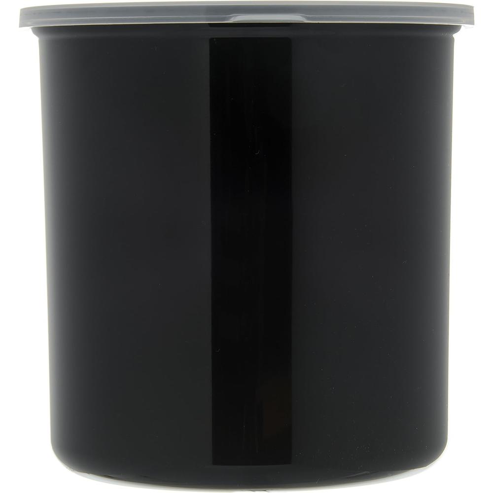 Generic Carlisle 030203 Solid Color Commercial Round Storage Container with Lid, 2.7 Quart Capacity, Black