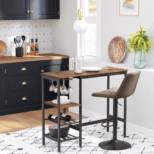 Generic Vasagle Bar Table High Dining Table Pub Table With Wine Glass Holder And Bottle Rack For Living Room Kitchen Industrial R Generic Vasagle Bar Table High Dining Table Pub Table With Wine Glass Holder And Bottle Rack For Living Room Kitchen Industrial R