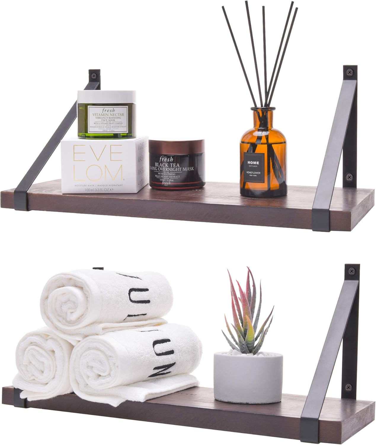 Lab Cosi Labcosi Dark Brown Floating Shelves 2 Pack Farmhouse Wooden Wall Decor Shelf Mounted For Bathroom Bedroom Living Room Kitch - Dark Brown Floating Wall Shelves Lab Cosi Labcosi Dark Brown Floating Shelves 2 Pack Farmhouse Wooden Wall Decor Shelf Mounted For Bathroom Bedroom Living Room Kitch - Dark Brown Floating Wall Shelves