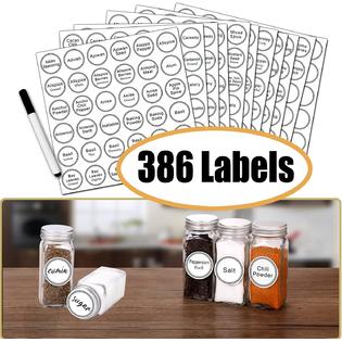 Generic SWOMMOLY 48 Glass Spice Jars with 806 White Spice ...