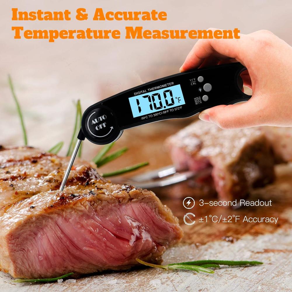 Generic Meat Thermometer, WAVELANE Meat Thermometers for Cooking Grilling  and Smoking Waterproof and Backlight Digital Instant Read Foo