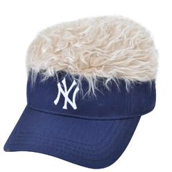 Fan Favorite MLB NY New York Yankees Creed Flair Blonde Hair Visor Adjustable Fan Velcro Hat