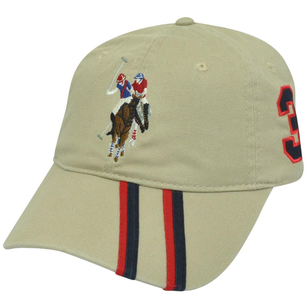 Concept One U.S Polo Assn Association Clip Buckle Brand Horse Slouch Relaxed Stripe Hat Cap