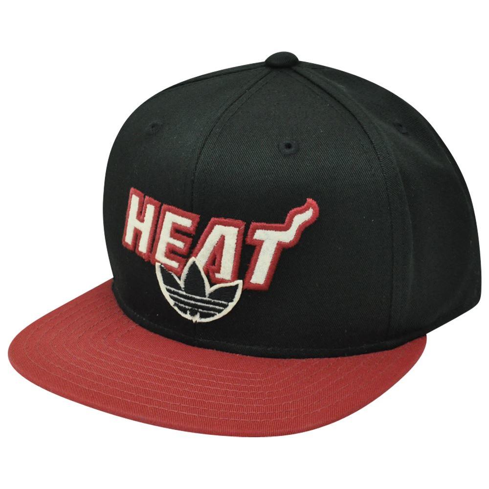 Adidas NBA NJ70Z Adidas Miami Heat Flat Bill Snapback Constructed Two Tone Hat Cap