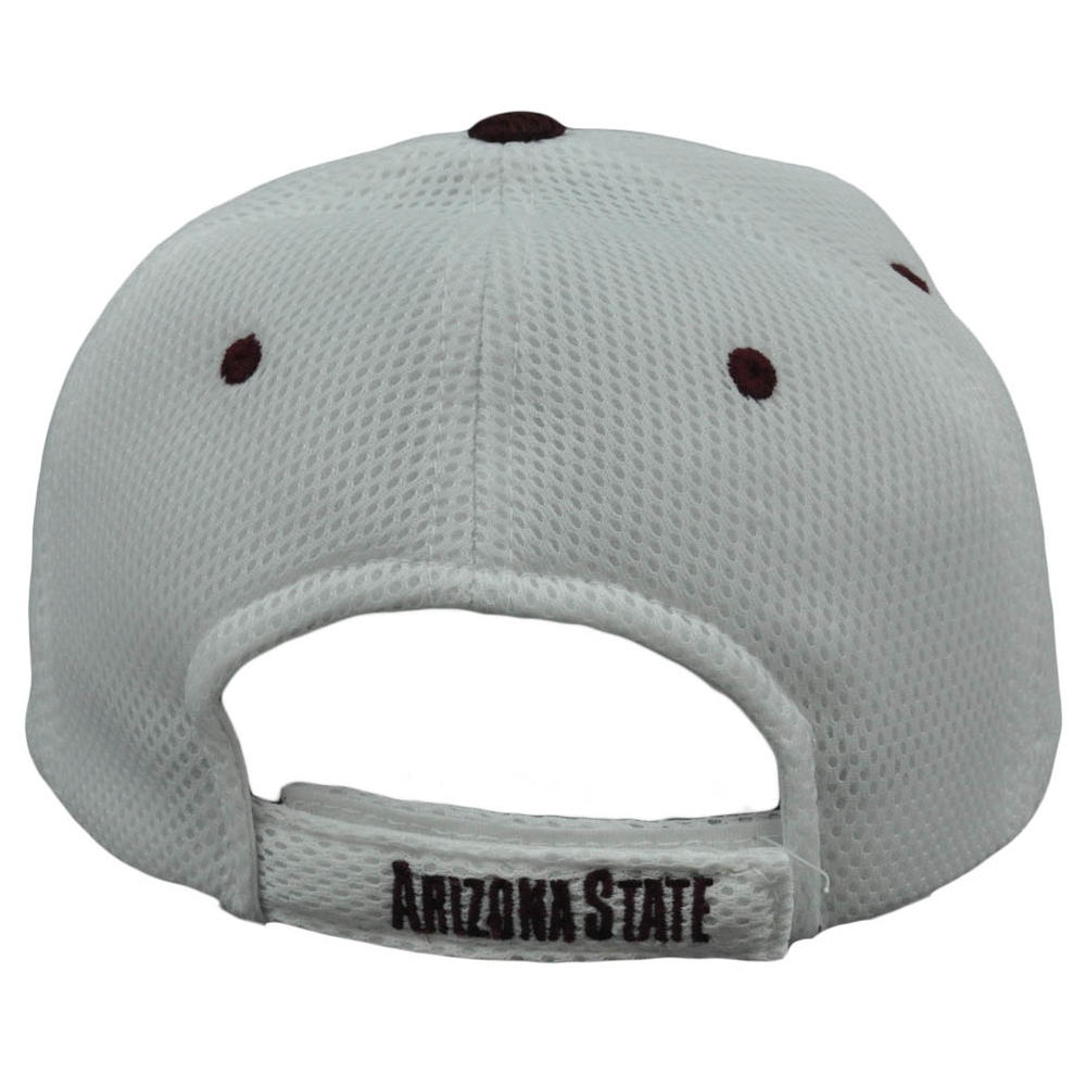 Officially Licensed Collegiate Product.  NCAA Mesh Hat Cap Arizona State Sun Devils White Delite Adjustable Constructed