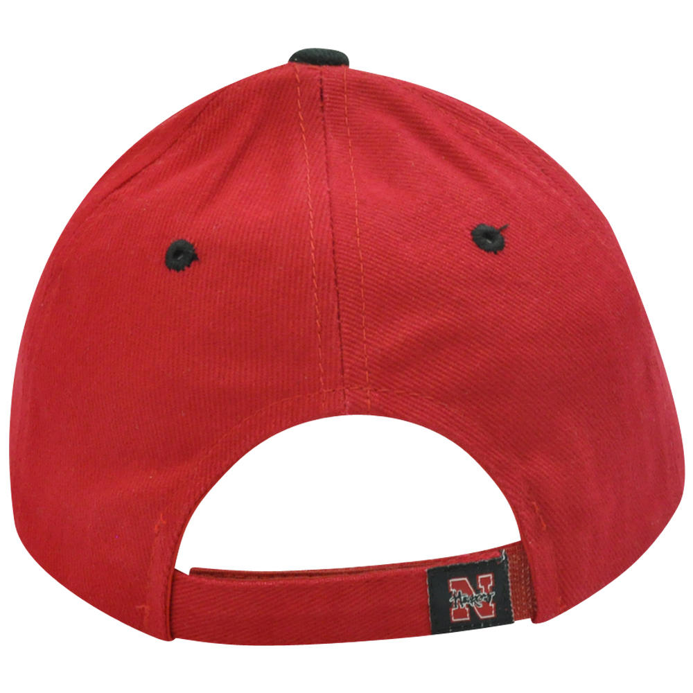 Captivating Headgear NCAA Nebraska Corn Huskers Script Blackshirts Constructed Velcro Red Hat Cap