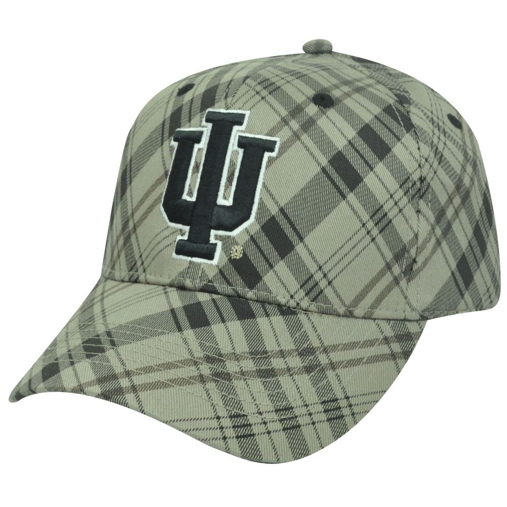 Top of the World NCAA FLEX FIT HAT CAP INDIANA HOOSIERS PLAID BROWN OSFA