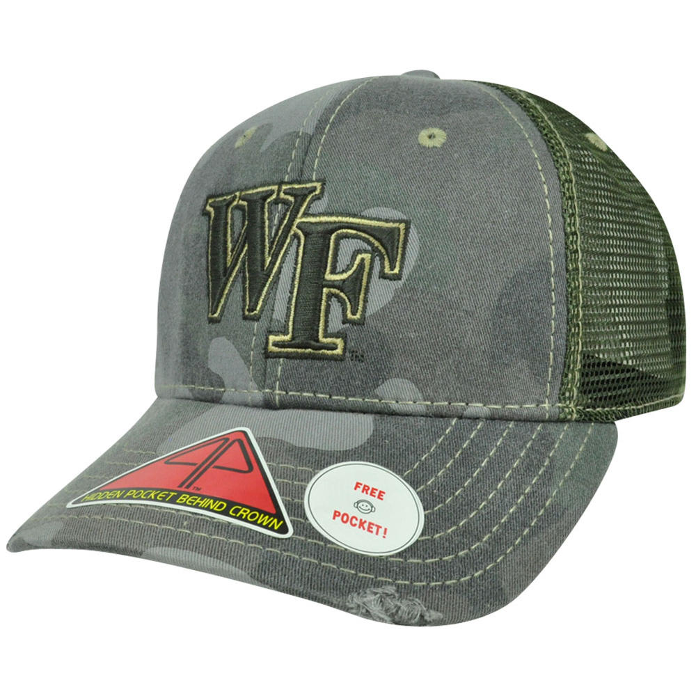 Pro Pocket Headgear NCAA Wake Forest Demon Deacons Deliverance Pro Pocket Camo Flex Fit Hat Cap M/L