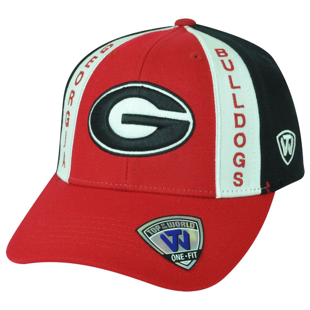 Top of the World NCAA Georgia Bulldogs Top of the World Dawgs Flex Fit Stretch Hat Cap Curved Bill