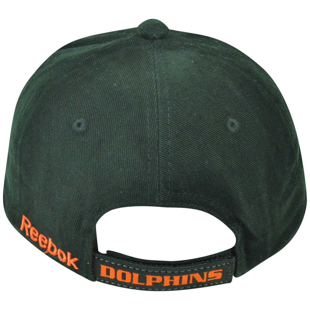 NFL Miami Dolphins Reebok Youth Kid Adjustable Velcro Black Logo Cap Hat DH1459