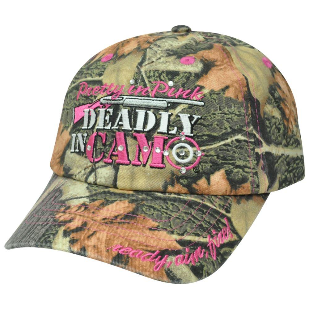 ACE Headwear Pretty in Pink Deadly Camo Camouflage Arms Guns Hunting Womens Hat Cap Ladies