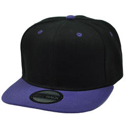 OFFICIALLY LICENSED PRODUCT Black Purple Snapback Hat Cap Plain Blank Classic Adjustable Flat Bill Solid