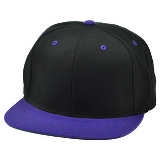 Starter Black Purple Snapback Hat Cap Plain Blank Classic Adjustable Flat  Bill