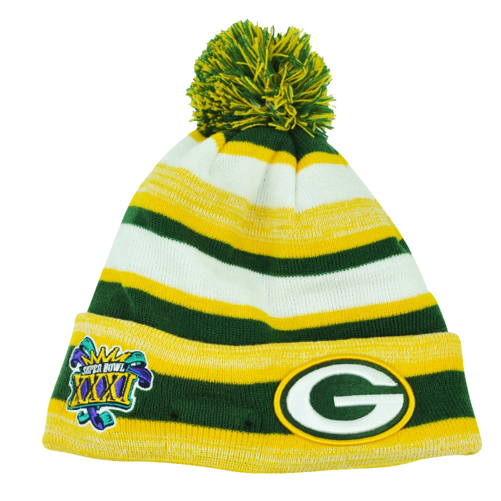 Nfl New Era Super Bowl Xxxi Sport Knit Green Bay Packers Knit Beanie Cuffed