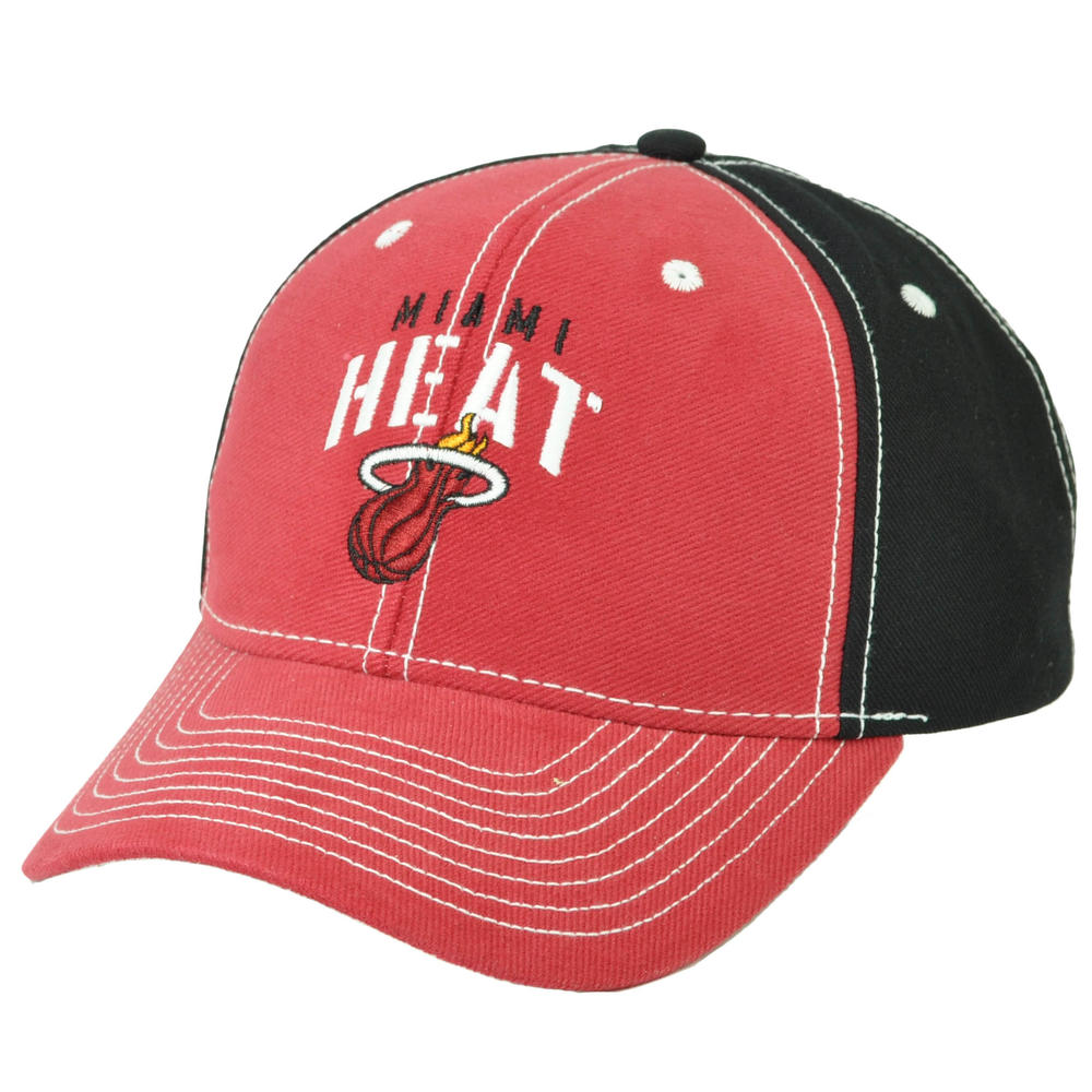 OFFICIALLY LICENSED PRODUCT NBA Miami Heat Red Black Adjustable Hat Cap Velcro HWC Sports Two Tone Cotton