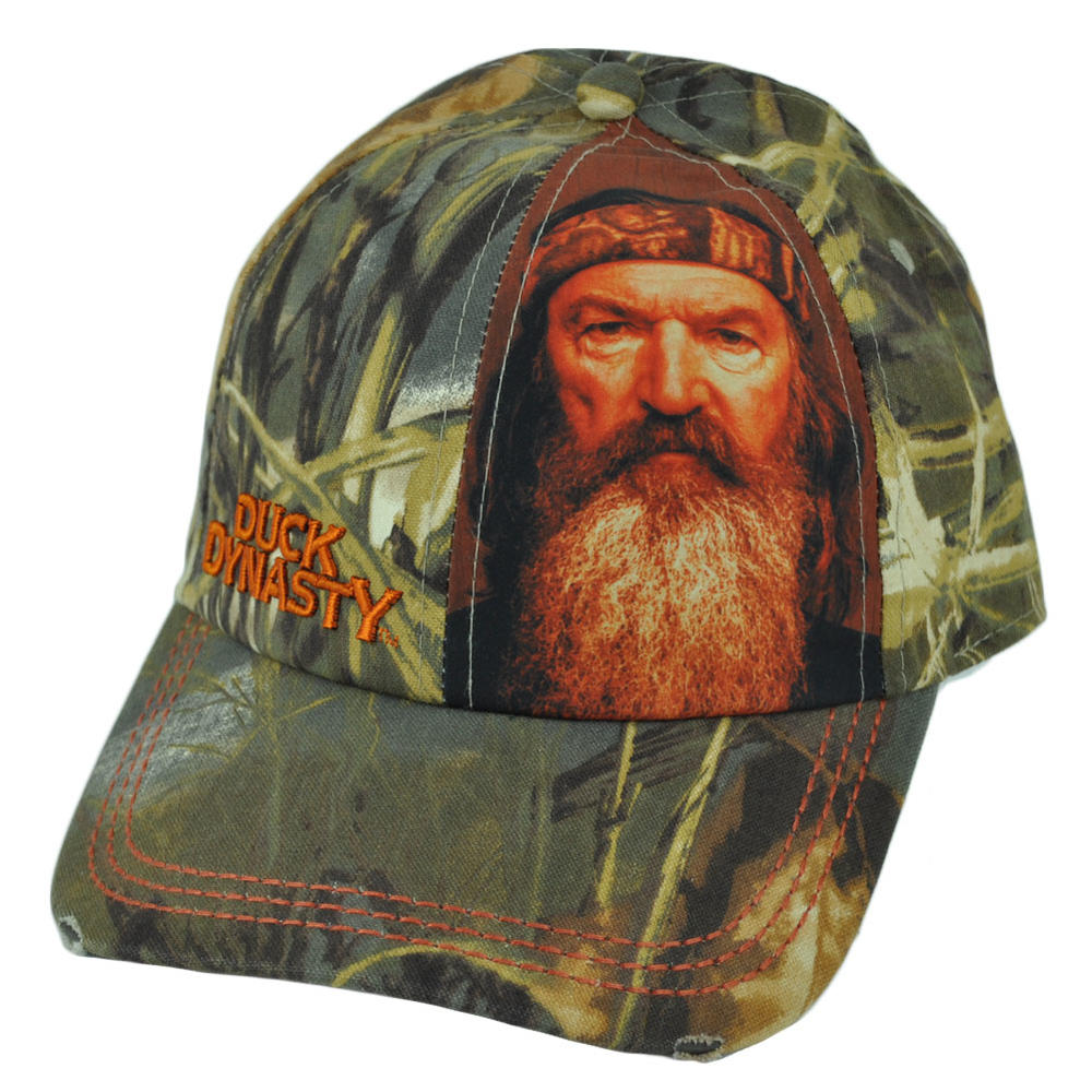A&E Duck Dynasty A&E TV Series Phil Sublimation Swamp Camo Distressed Buckle Hat Cap