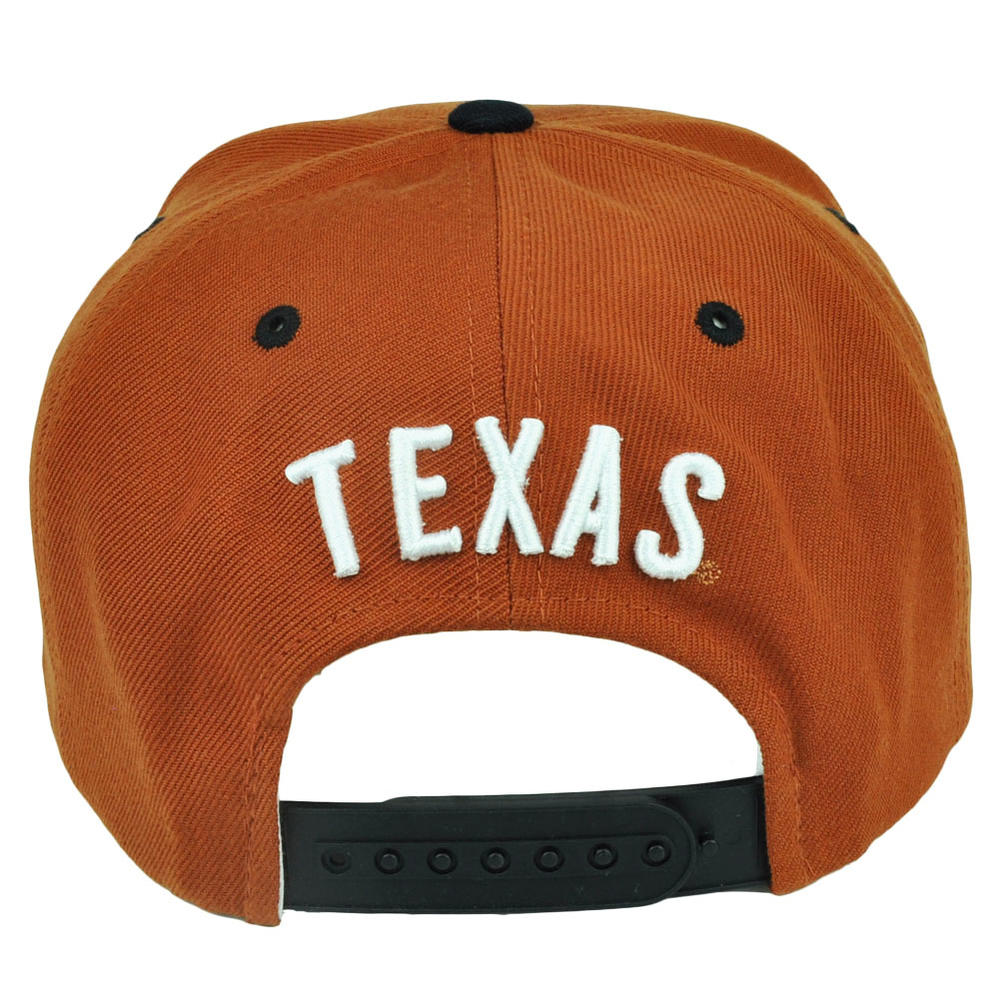 Zephyr NCAA Zephyr Texas Longhorns Apex Burnt Orange Snapback Flat Bill Hat Cap Sports