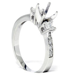 Pompeii3 Princess Cut Diamond Engagement Semi Mount Ring Setting