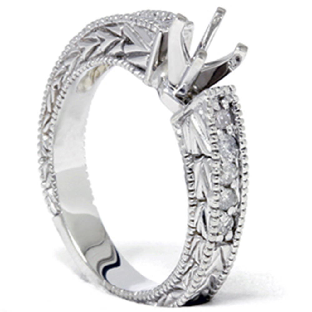Pompeii3 1/4ct Diamond Engagement Antique Like Ring Setting 14K