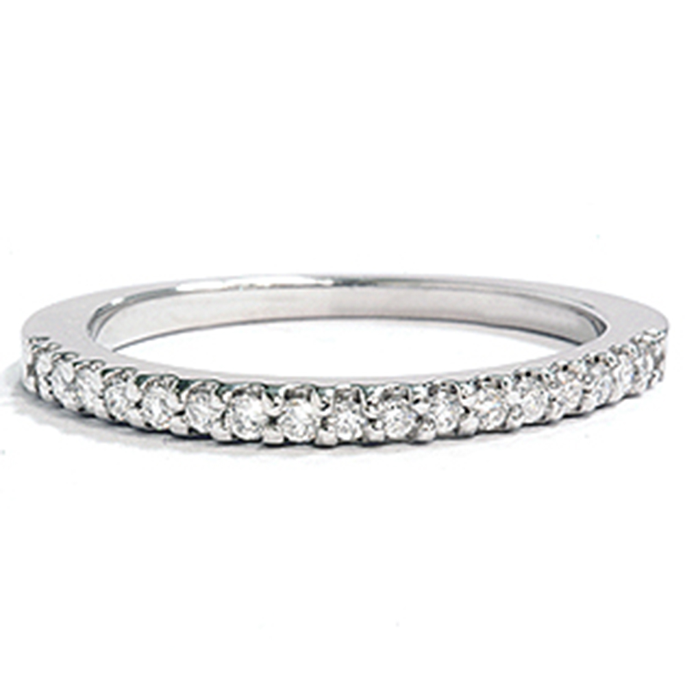 Pompeii3 14K White Gold Lab Created Diamond Wedding Anniversary Ring Womens Stackable