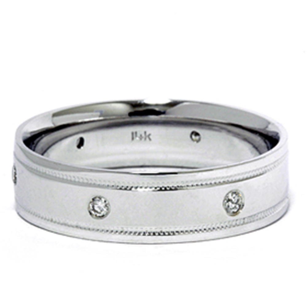 Pompeii3 Mens 14K Diamond Comfort Fit Wedding Ring Band New