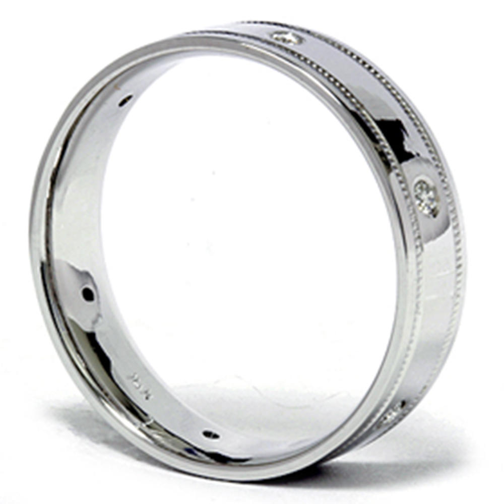 Pompeii3 Mens 14K Diamond Comfort Fit Wedding Ring Band New