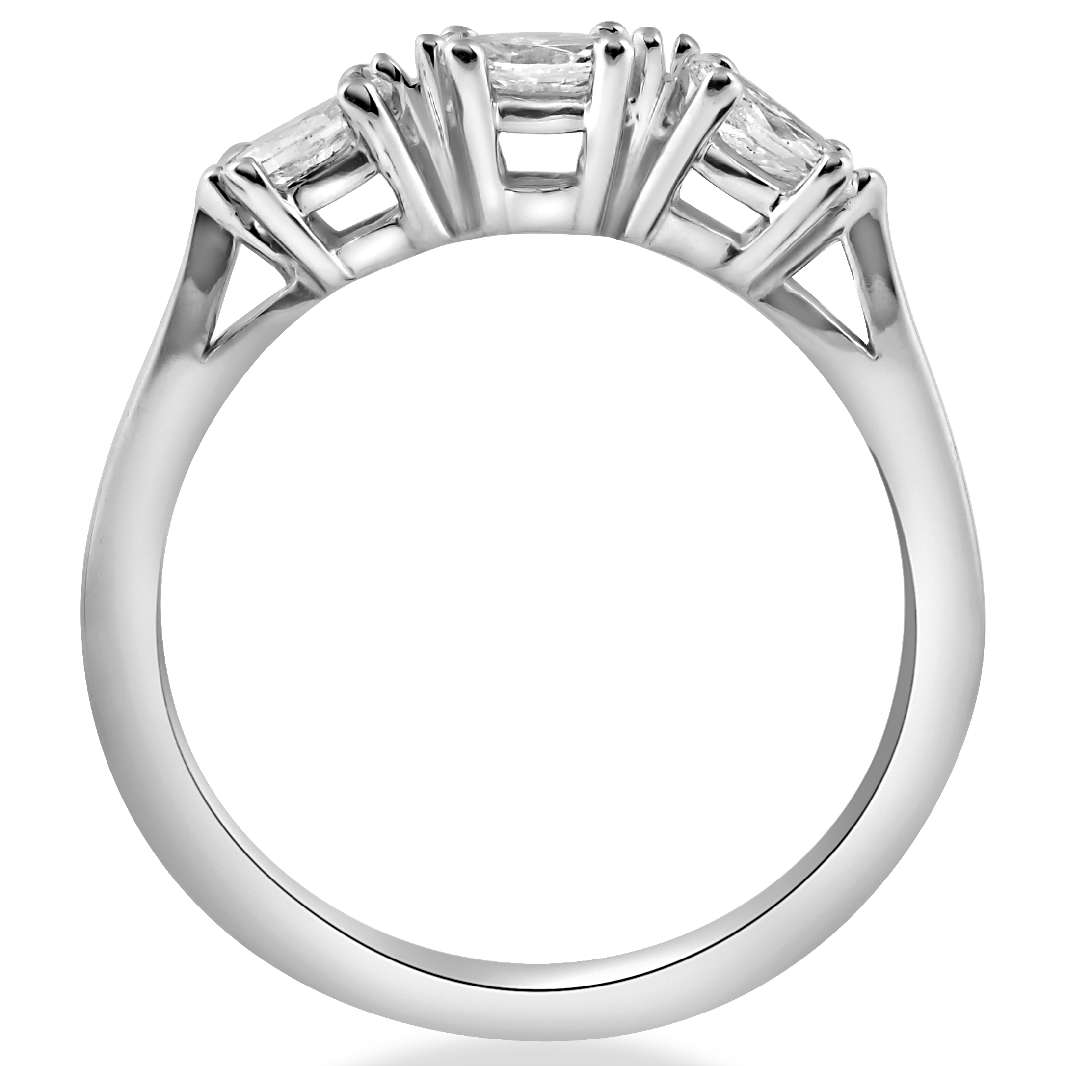 Pompeii3 1/3ct Marquise Three Diamond Wedding Ring Womens Anniversary Stackable 14k Gold