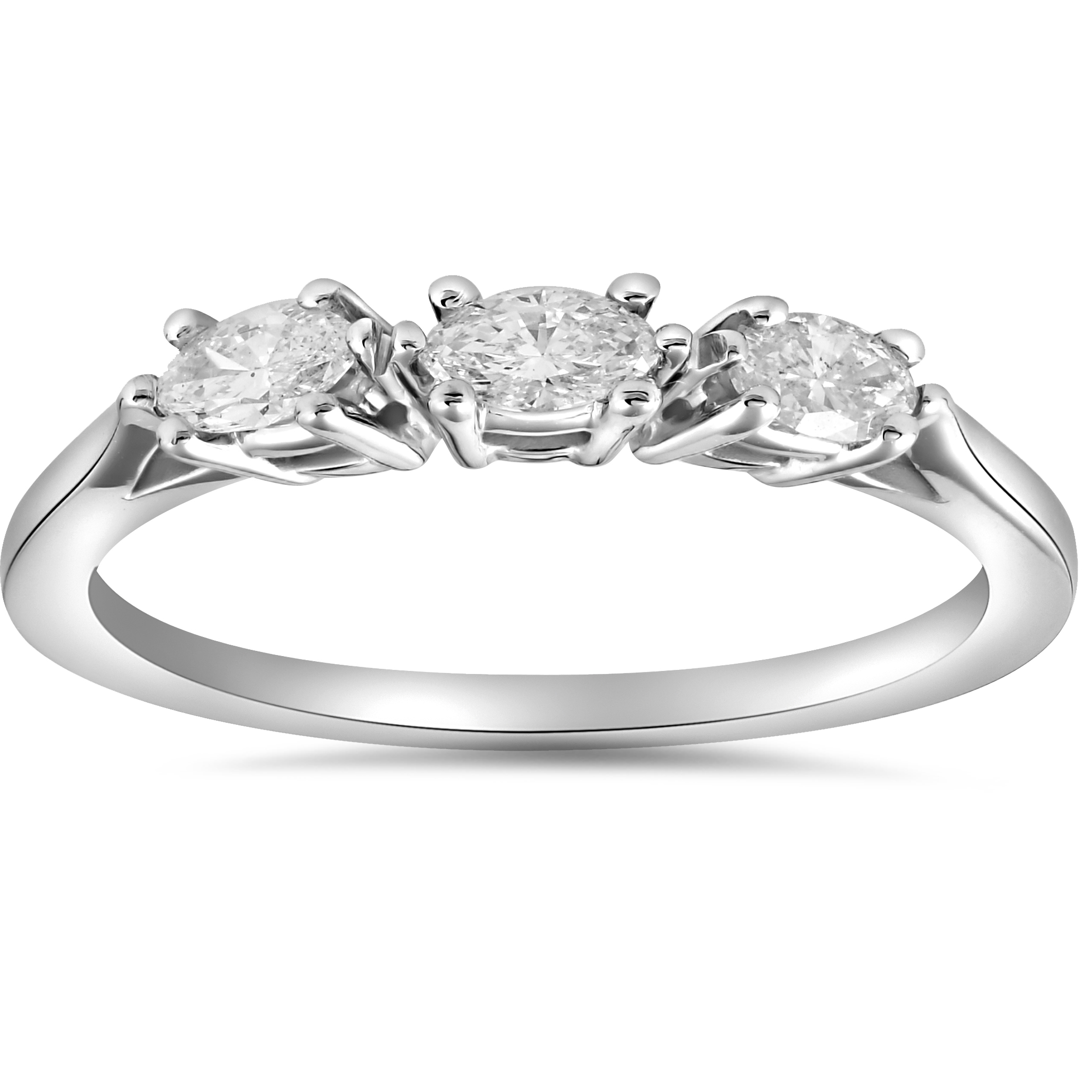 Pompeii3 1/3ct Marquise Three Diamond Wedding Ring Womens Anniversary Stackable 14k Gold