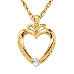 Pompeii3 15ct Real Solitaire Diamond Heart Pendant Solid Heavy 14k Yellow Gold 3 4 Tall Pompeii3 15ct Real Solitaire Diamond Heart Pendant Solid Heavy 14k Yellow Gold 3 4 Tall