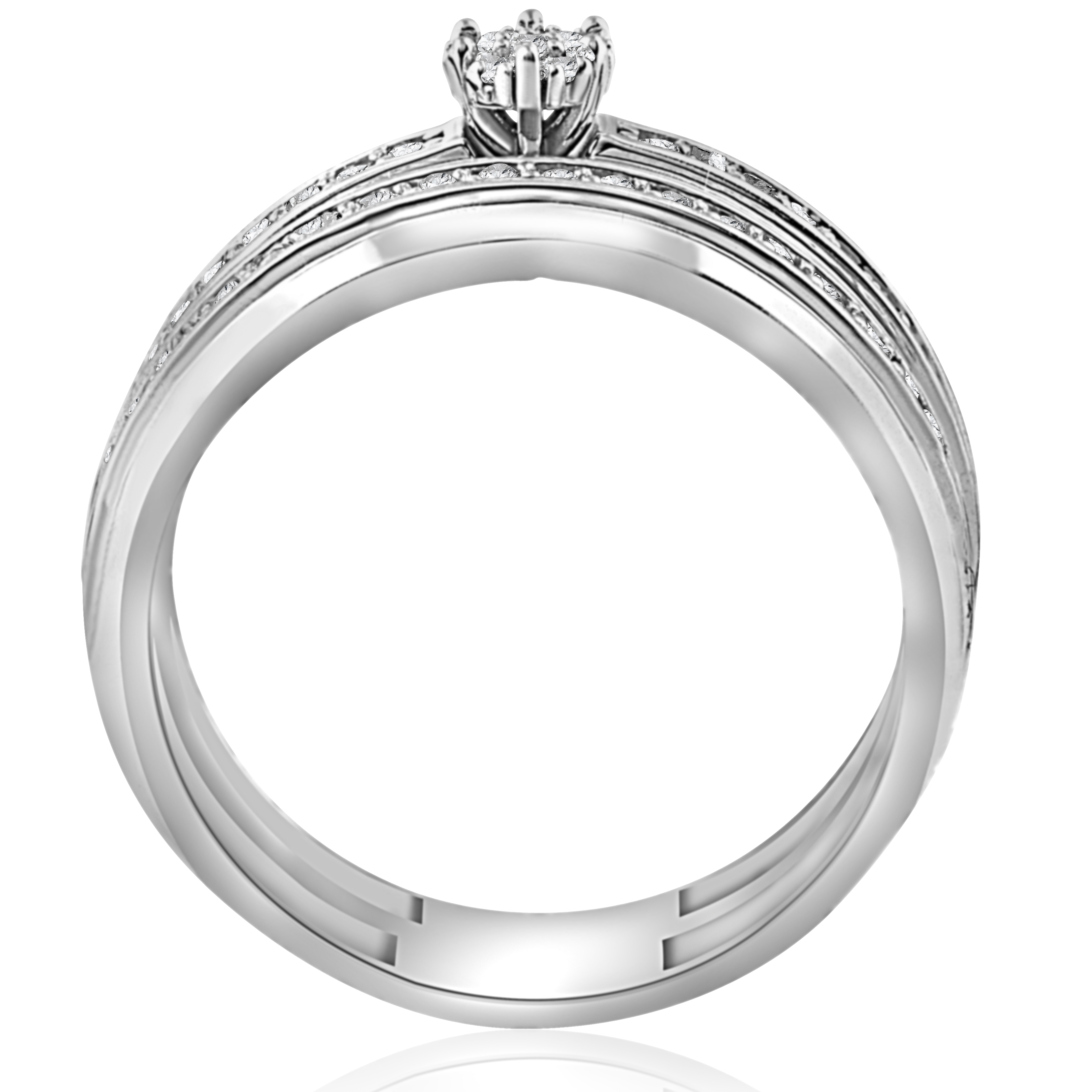 Pompeii3 3/8cttw Diamond Engagement Wedding Ring Set 10k White Gold