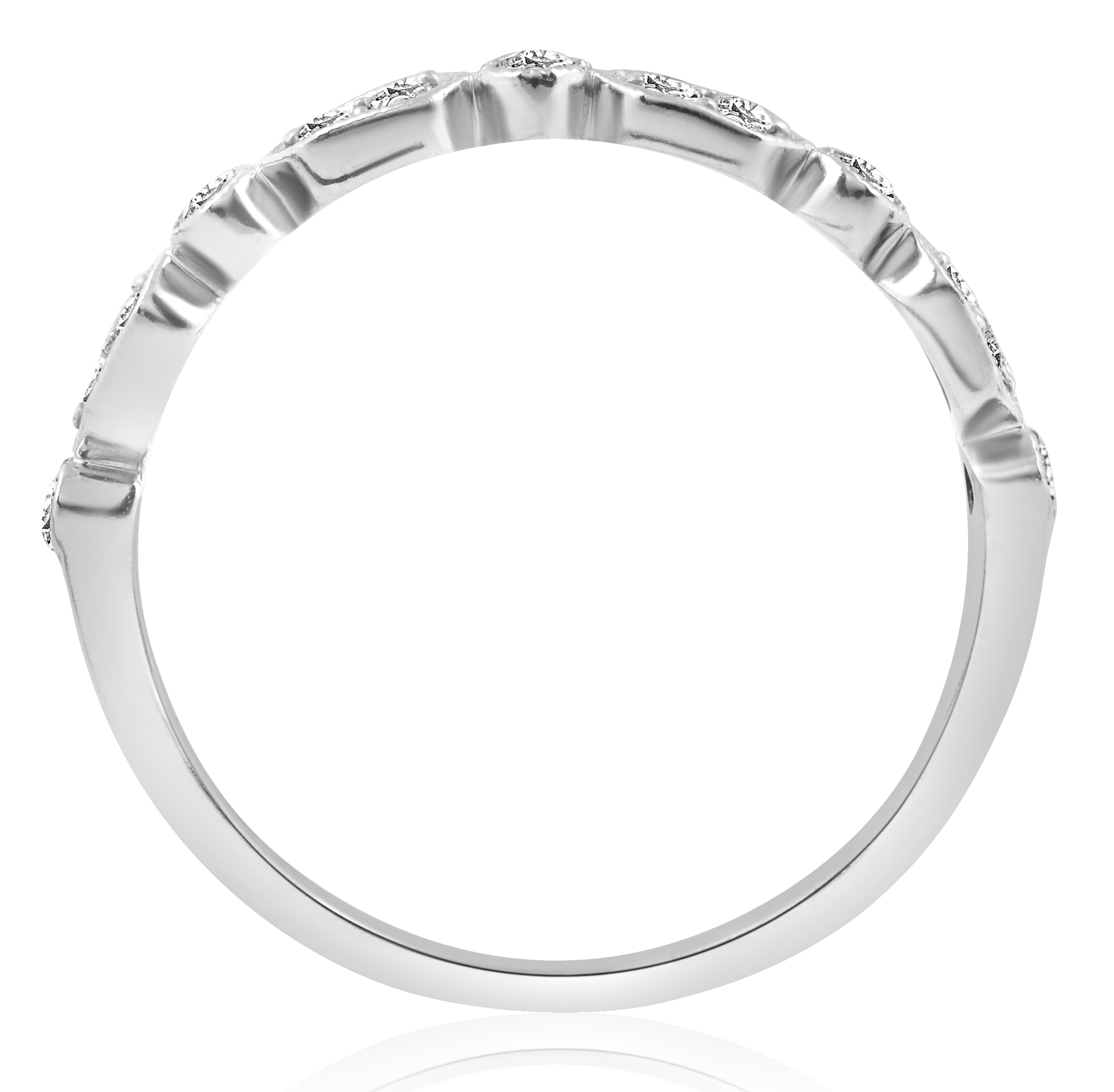 Pompeii3 1/8 cttw Diamond Wedding Ring Womens Stackable Anniversary Band 14k White Gold