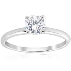 Pompeii3 3/4 Ct Round-Cut Natural Diamond Solitaire Engagement Ring 14k White Gold