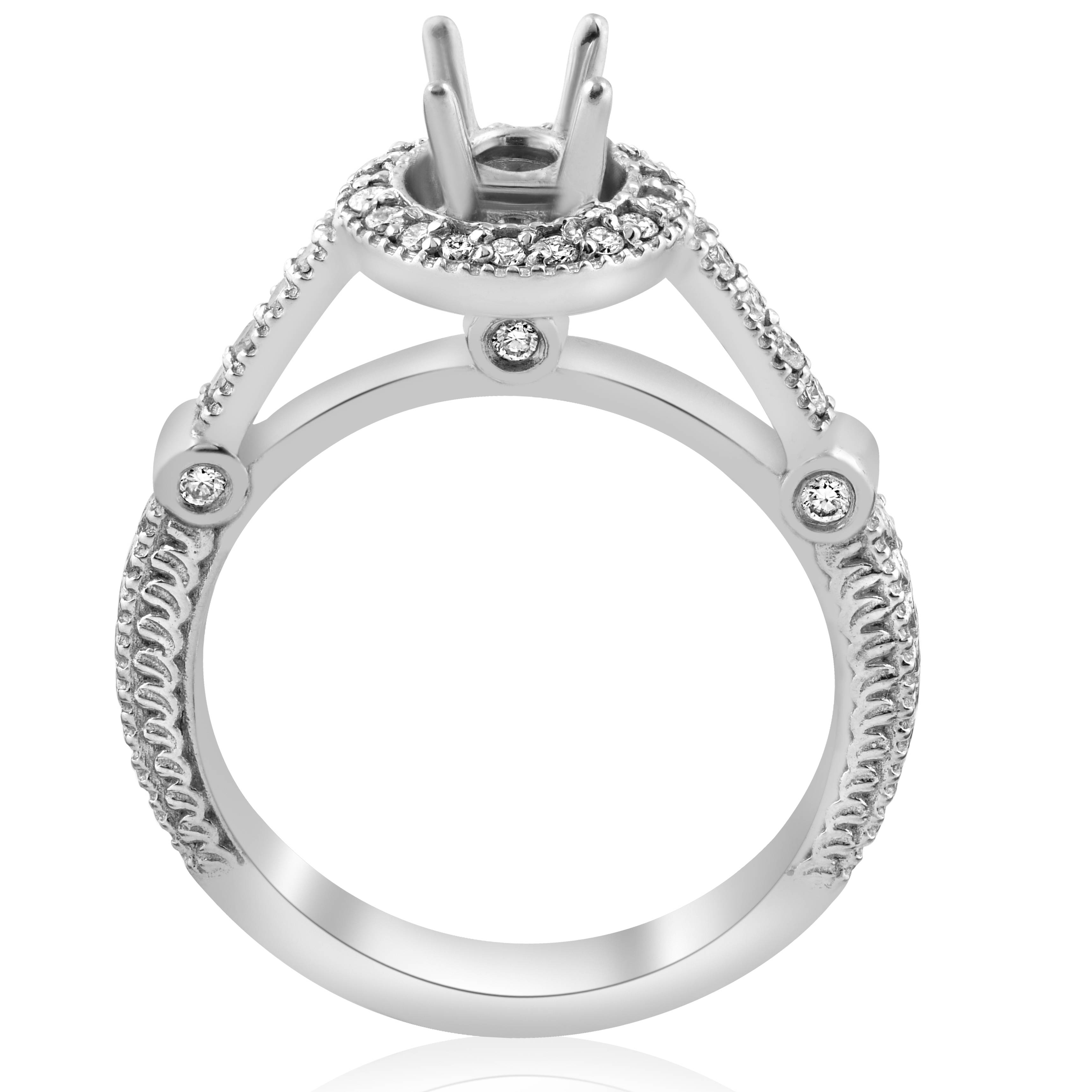 Pompeii3 Diamond Engagement Ring Setting Semi Mount Ring 14K White Gold